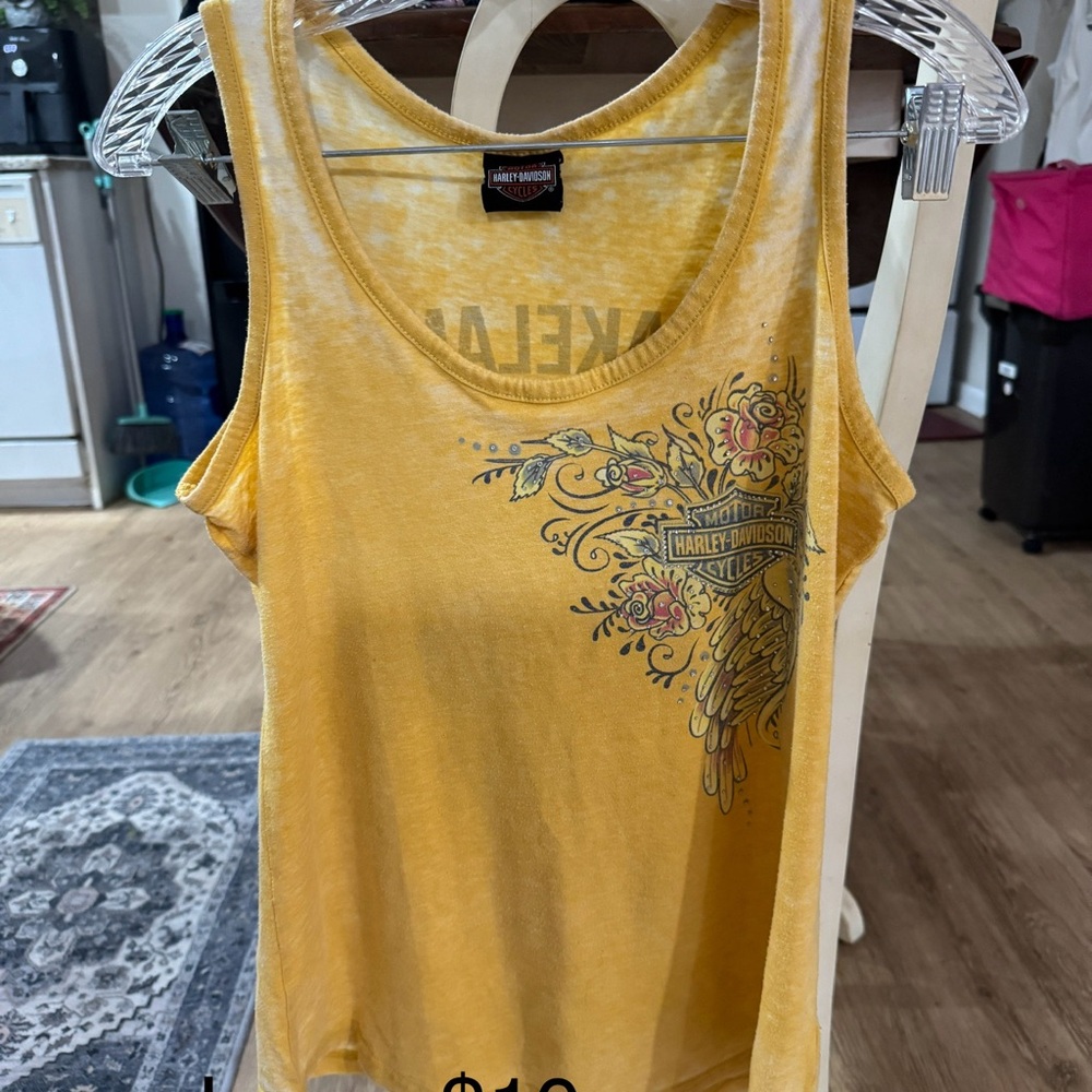 Harley-Davidson Mustard Graphic Tank Top